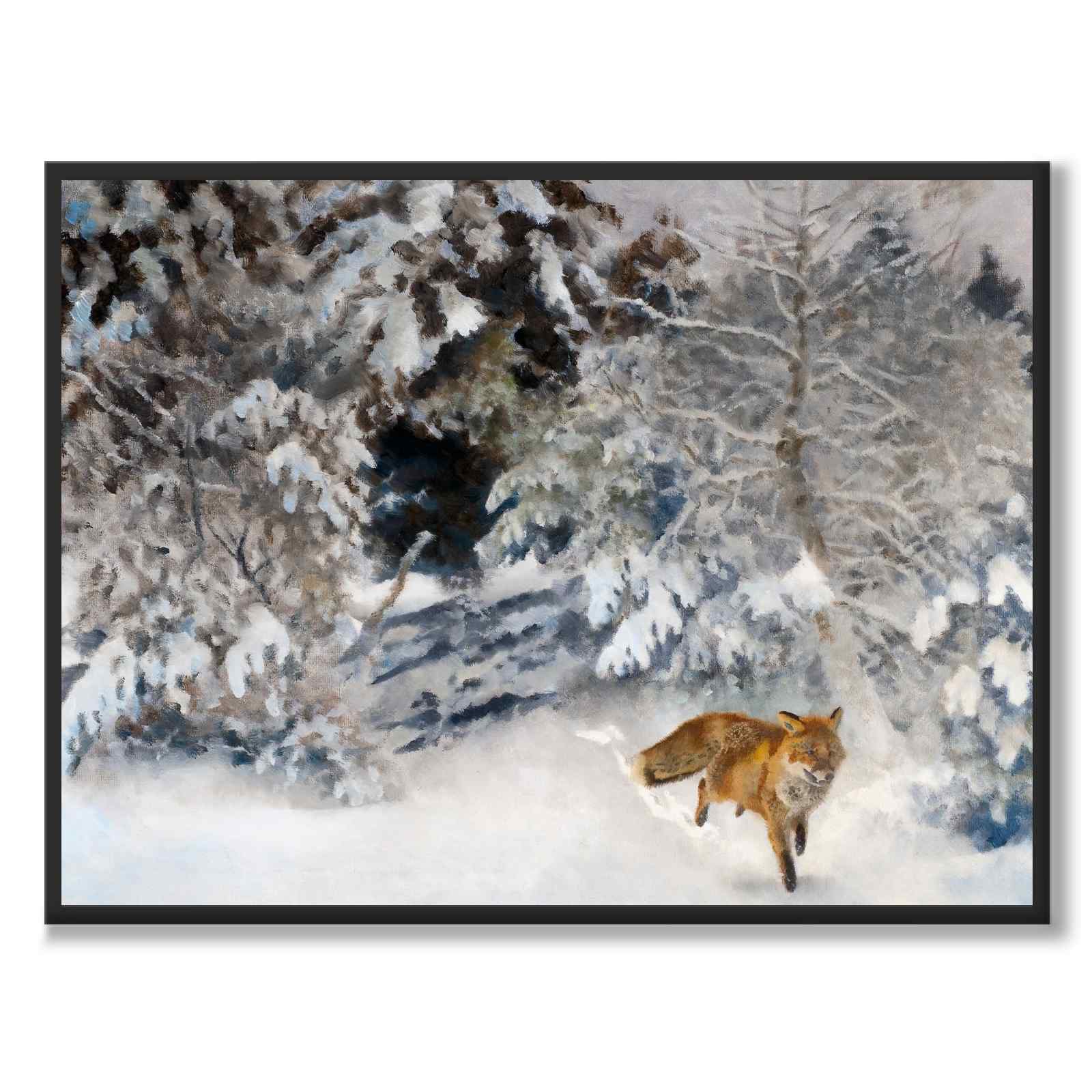 Fox in Winter Landscape - Poster