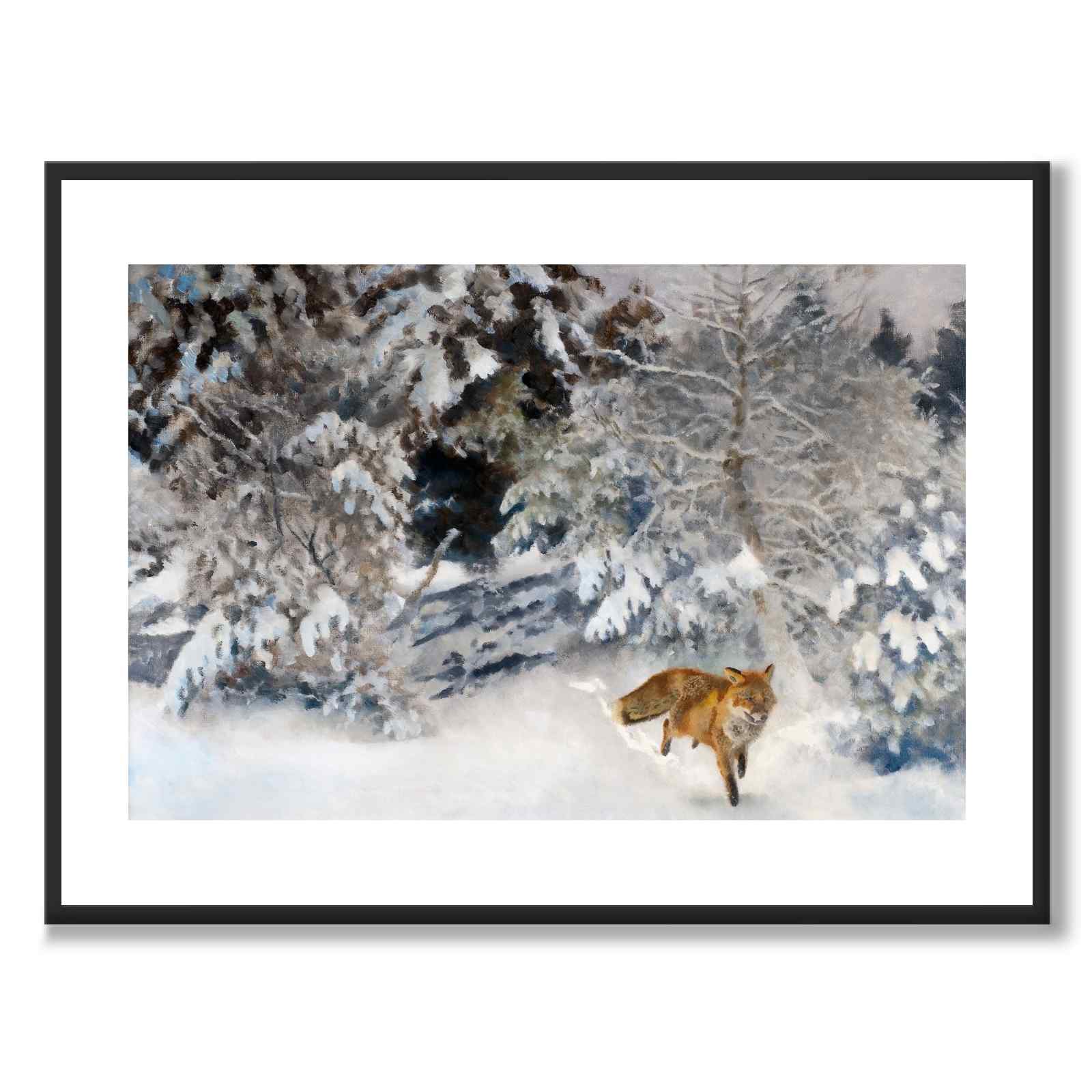 Fox in Winter Landscape - Poster