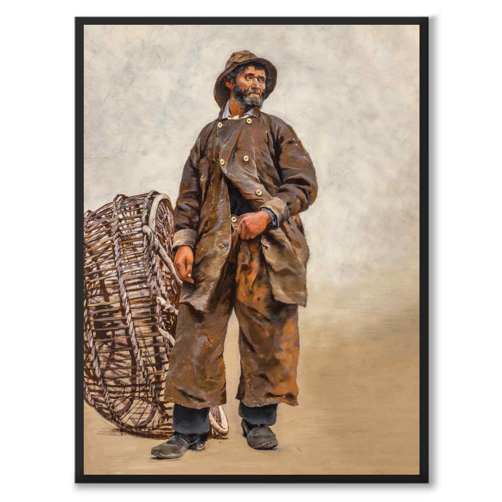 Fisherman with Basket - Poster