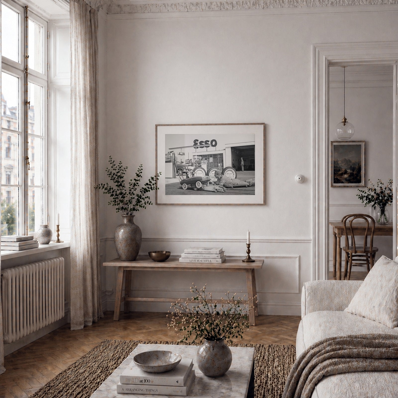 Esso 1960 as wall art in an inspiring interior setting