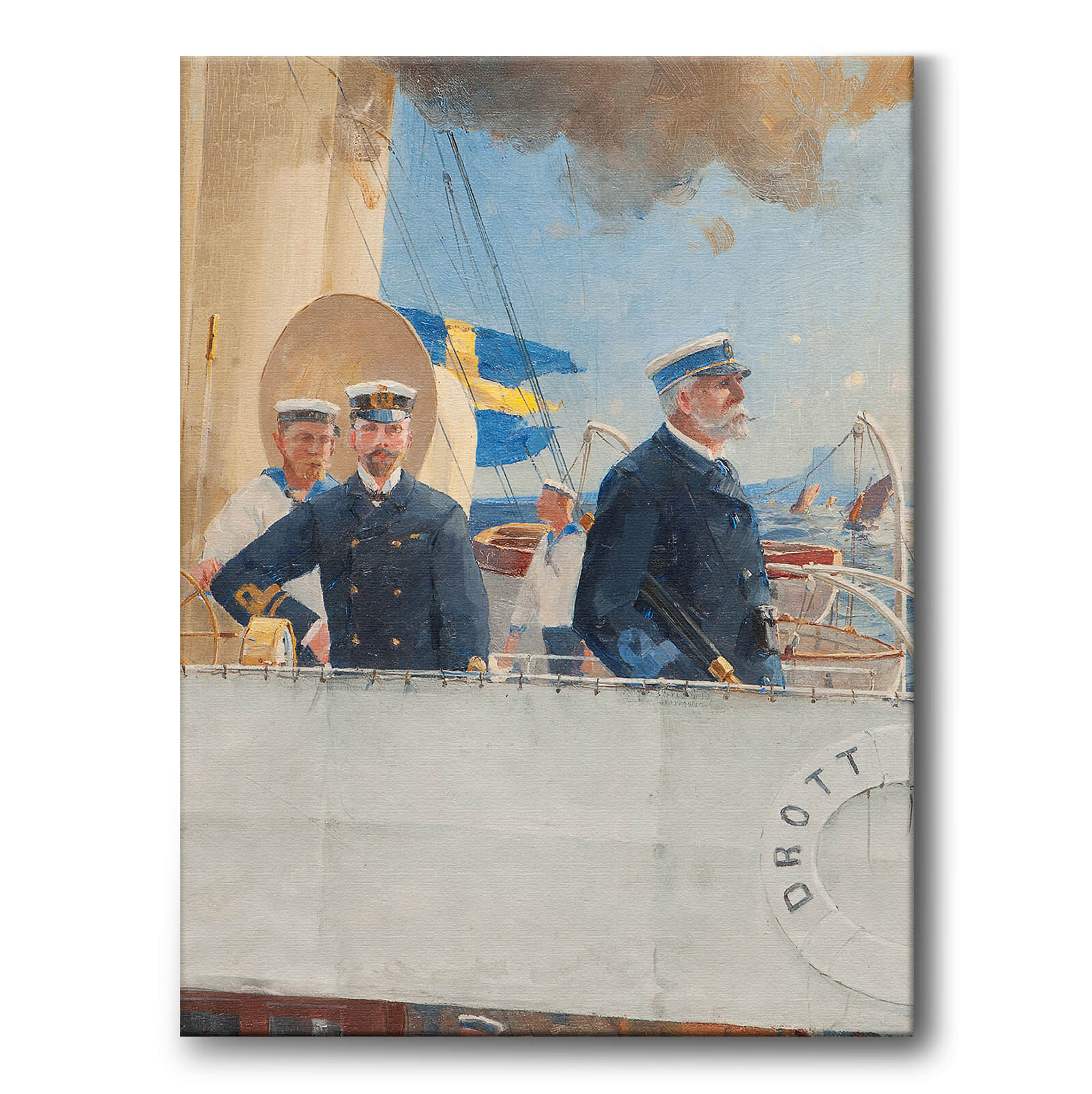 Exklusiv canvas Kung Oscar II till sjöss av Herman af Sillén, 1907