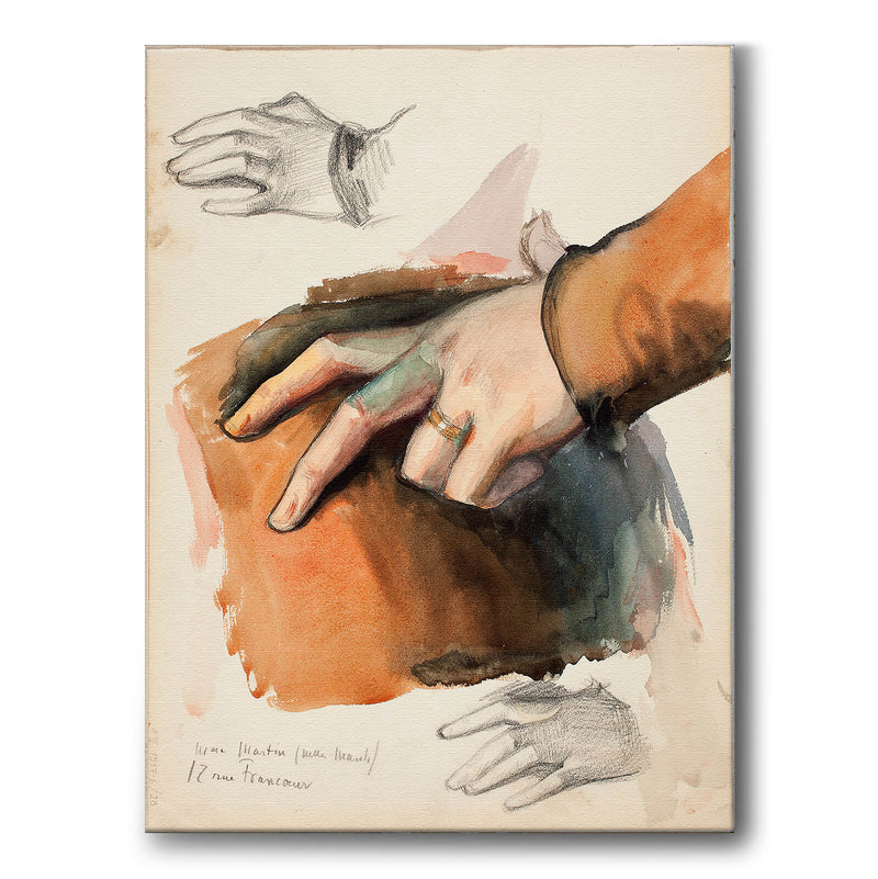 Detaljstudie av en hand - Canvas