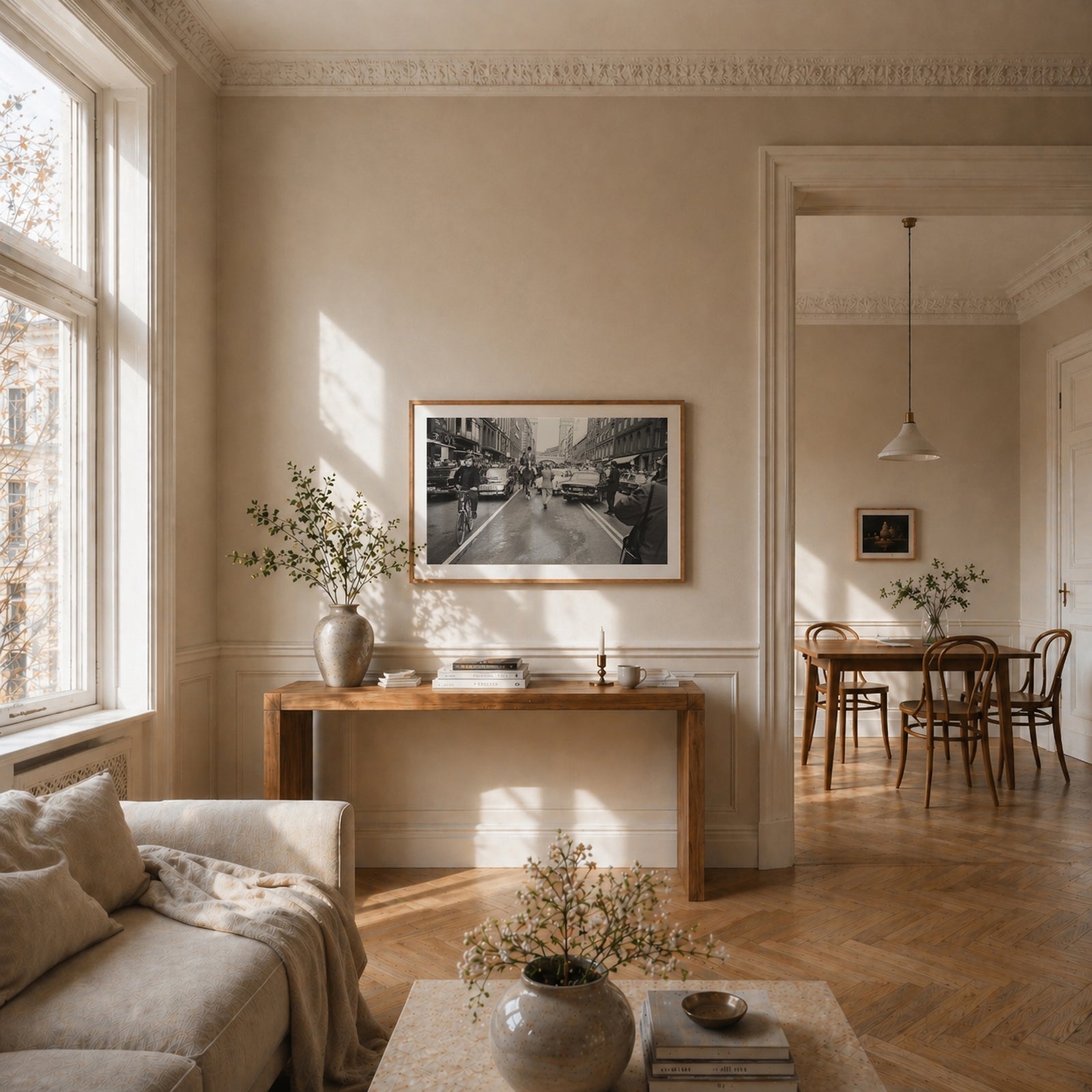 The 1967 right-hand traffic transition as wall art in an inspiring interior setting