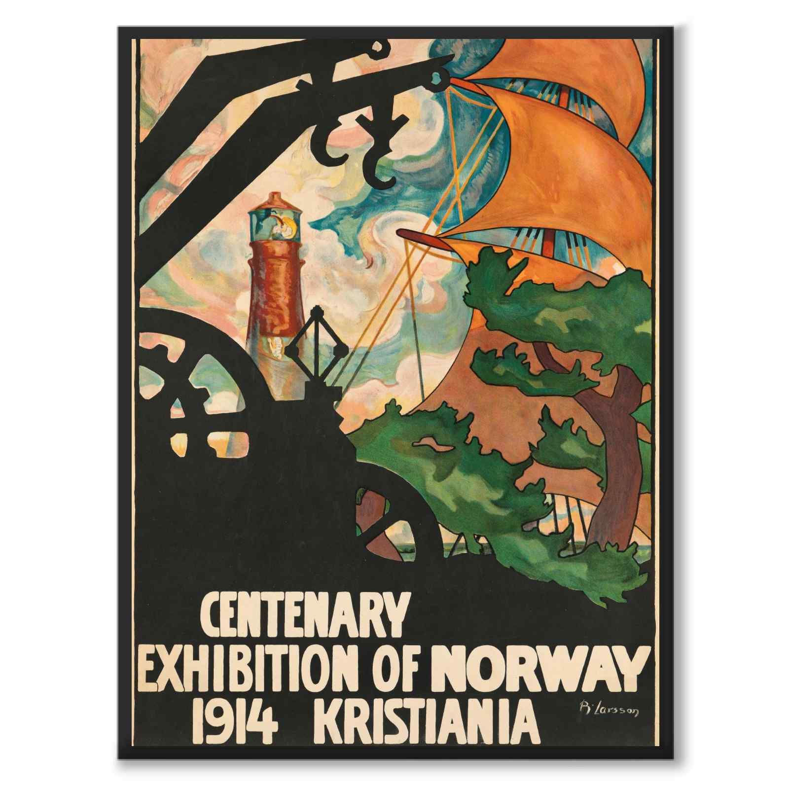 Center Affisch Unik poster med illustrerad affisch för