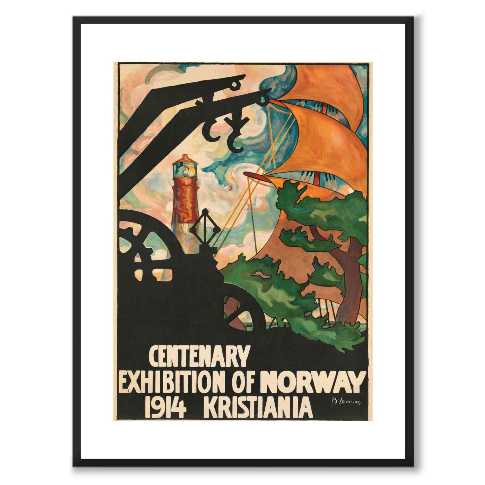 Center Affisch Unik poster med illustrerad affisch för