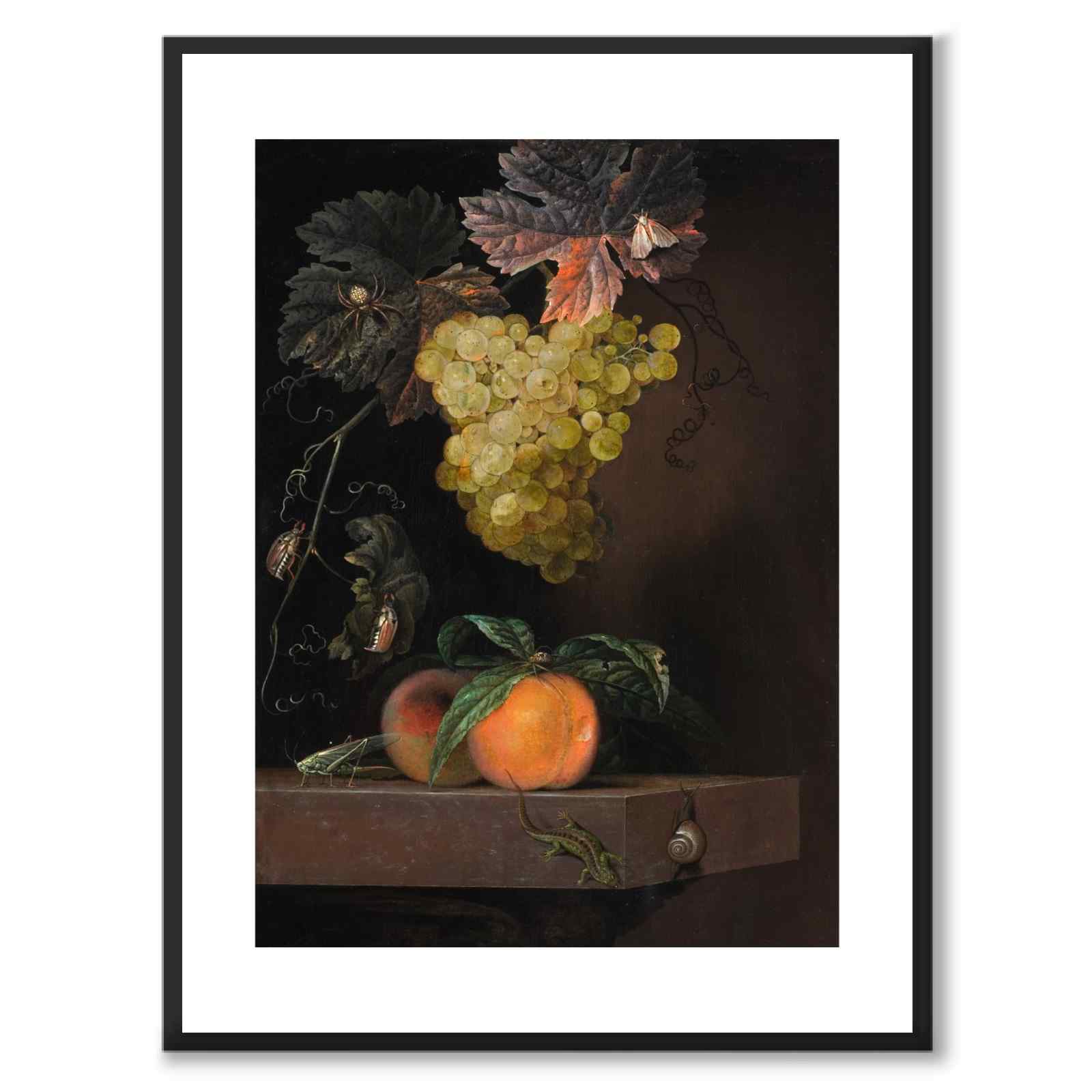 Still Life with Fruit, Lizard and Insects