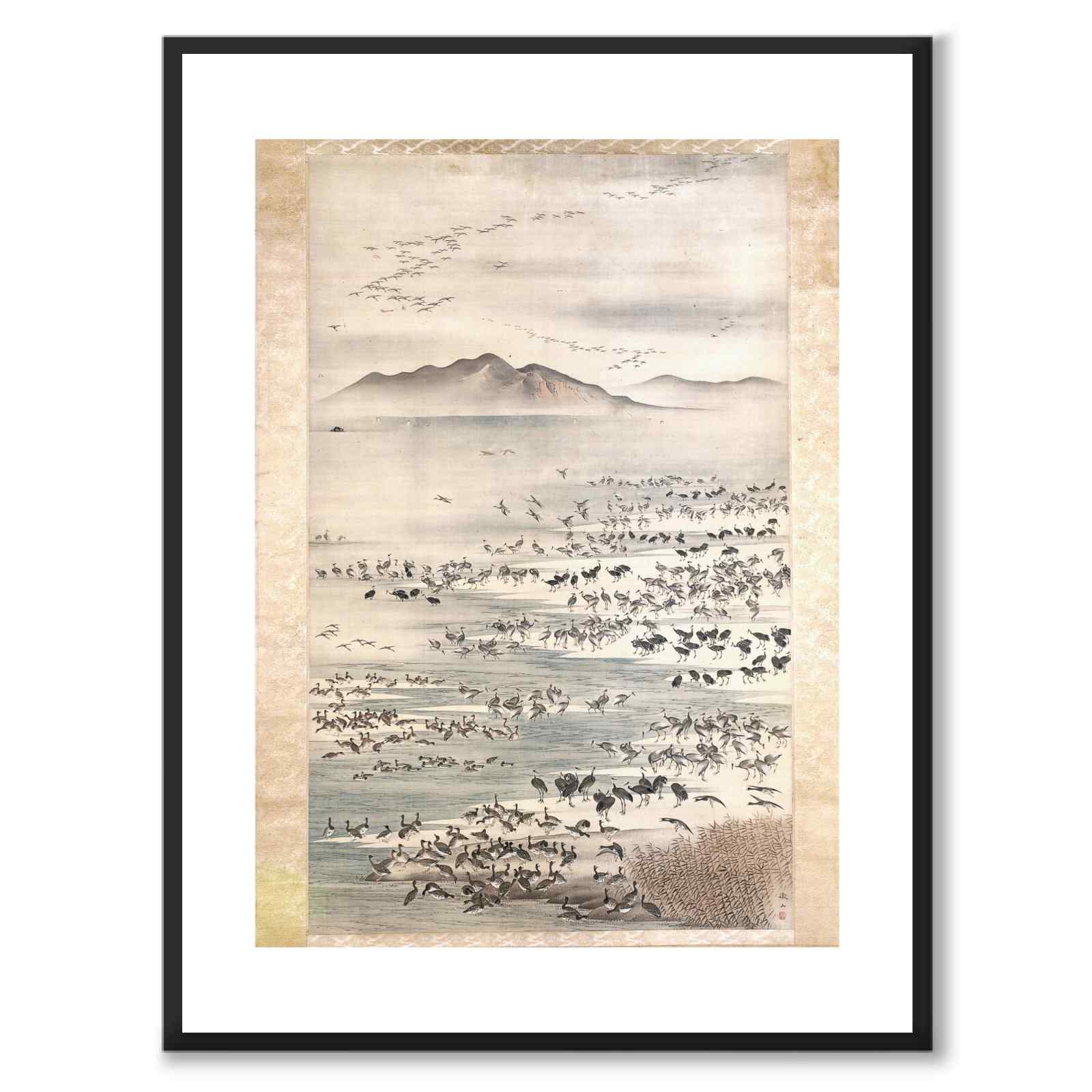 Myriad of Aquatic Birds som japansk poster - vit kant