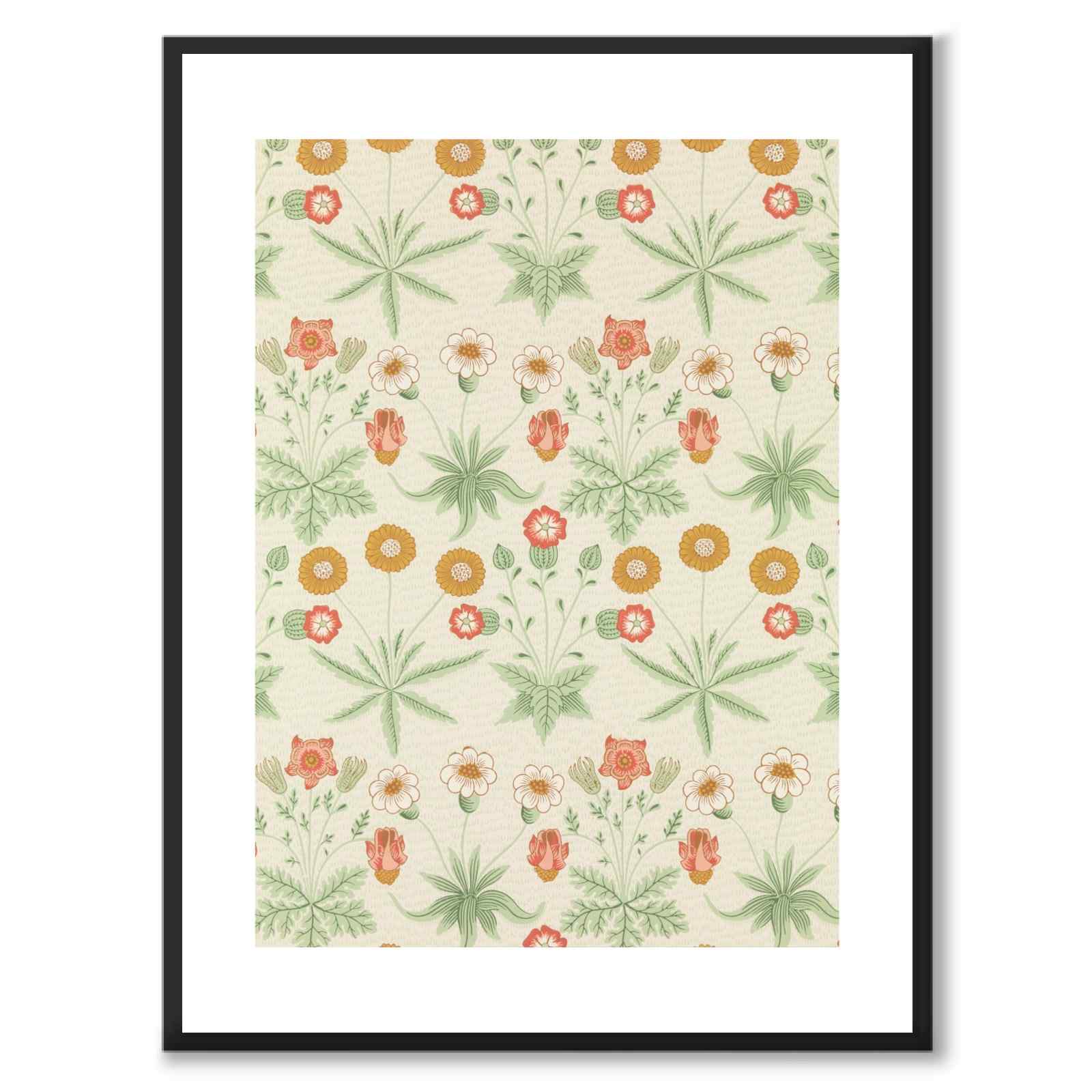 Daisy av William Morris som poster – vit kant