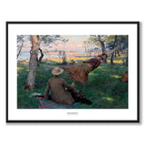 Sommarsiesta av Johan Krouthén som plakat – hvit kant & tittel