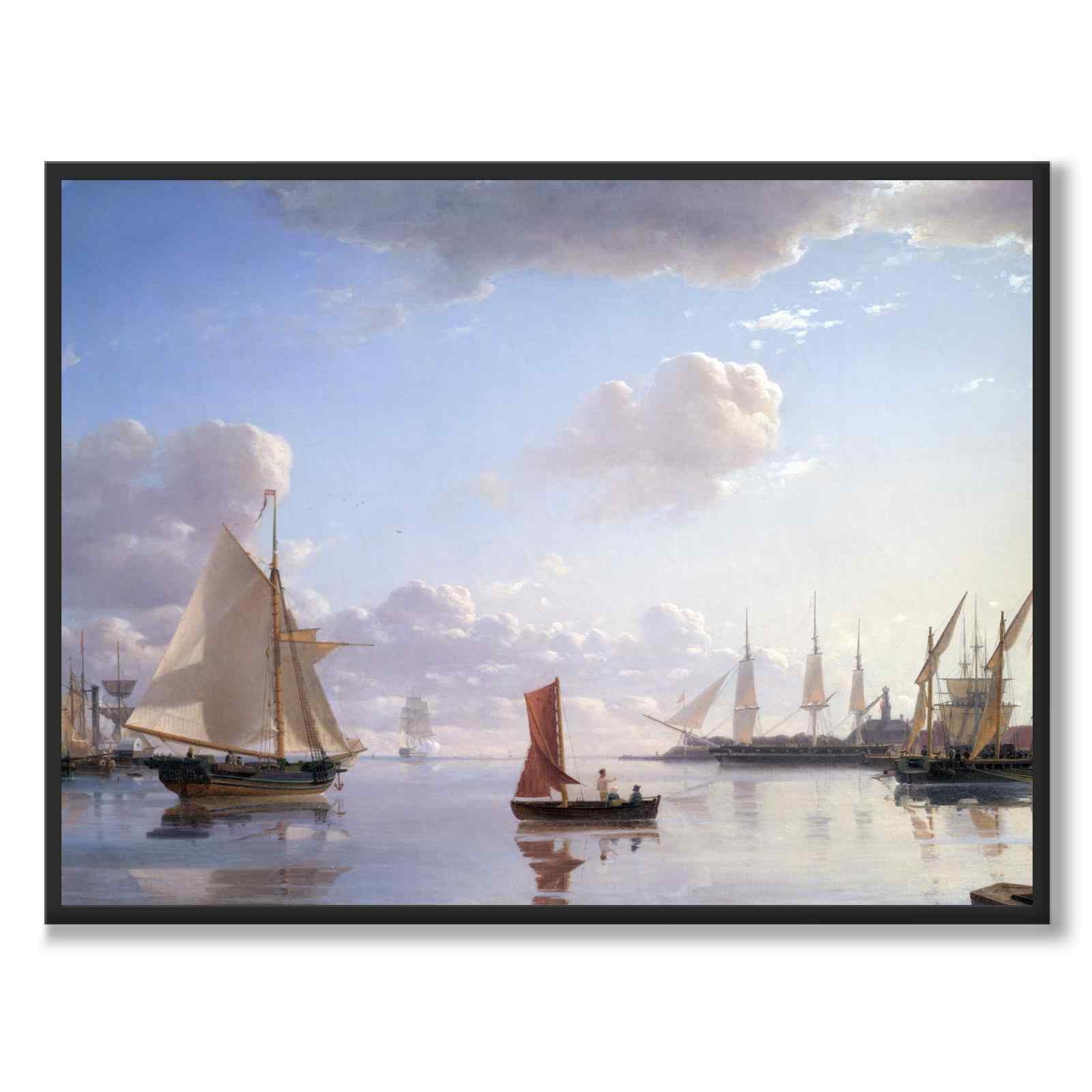 View from Langelinie toward Nyholm with the Mast Crane. Morning Light by Emanuel Larsen as a poster – full image