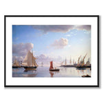 View from Langelinie toward Nyholm with the Mast Crane. Morning Light by Emanuel Larsen as a poster – white border