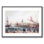 Danske krigsskibe og svensk chalup ved Toldboden i København by Gustaf Boberg (attributed) as a poster – white border