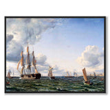 The Ship of the Line "Valdemar" Crossing the Sound in a Fresh Topsail Breeze by Emanuel Larsen as a poster – full image