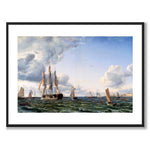 The Ship of the Line "Valdemar" Crossing the Sound in a Fresh Topsail Breeze by Emanuel Larsen as a poster – white border