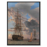 The Russian ship-of-the-line "Asow" and a frigate at anchor off Helsingør Roadstead by C.W. Eckersberg as a poster – full image