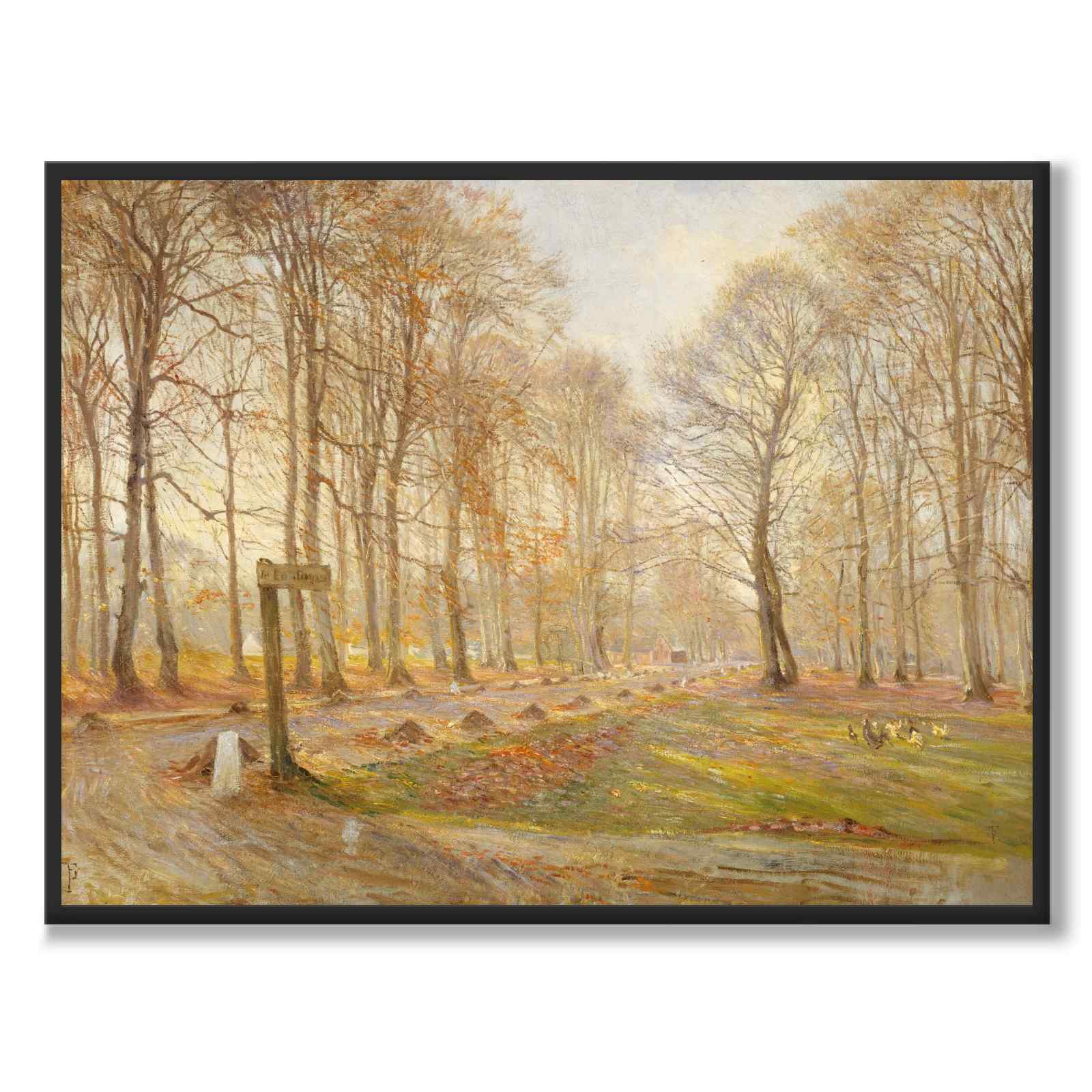 A Late Autumn Day in Dyrehaven. Sunshine by Theodor Philipsen as a poster – full image