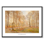 A Late Autumn Day in Dyrehaven. Sunshine by Theodor Philipsen as a poster – white border & title