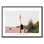View from Dosseringen by Sortedam Lake toward Nørrebro by Christen Købke as a poster – white border & title