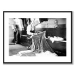 Mending Tennis Net -- Sailor's Snug Harbor by Bain News Service as a poster – white border & title