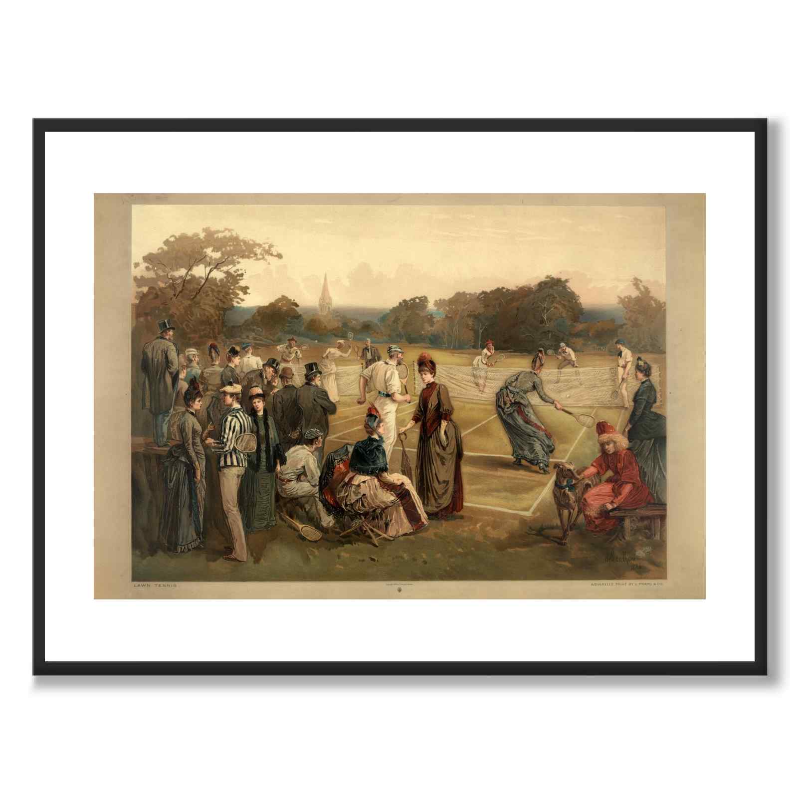 Lawn tennis as a poster – white border