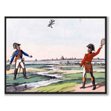 Blücher and Wellington Playing Badminton with Napoleon, 1815 by Johann Michael Voltz as a poster – full image