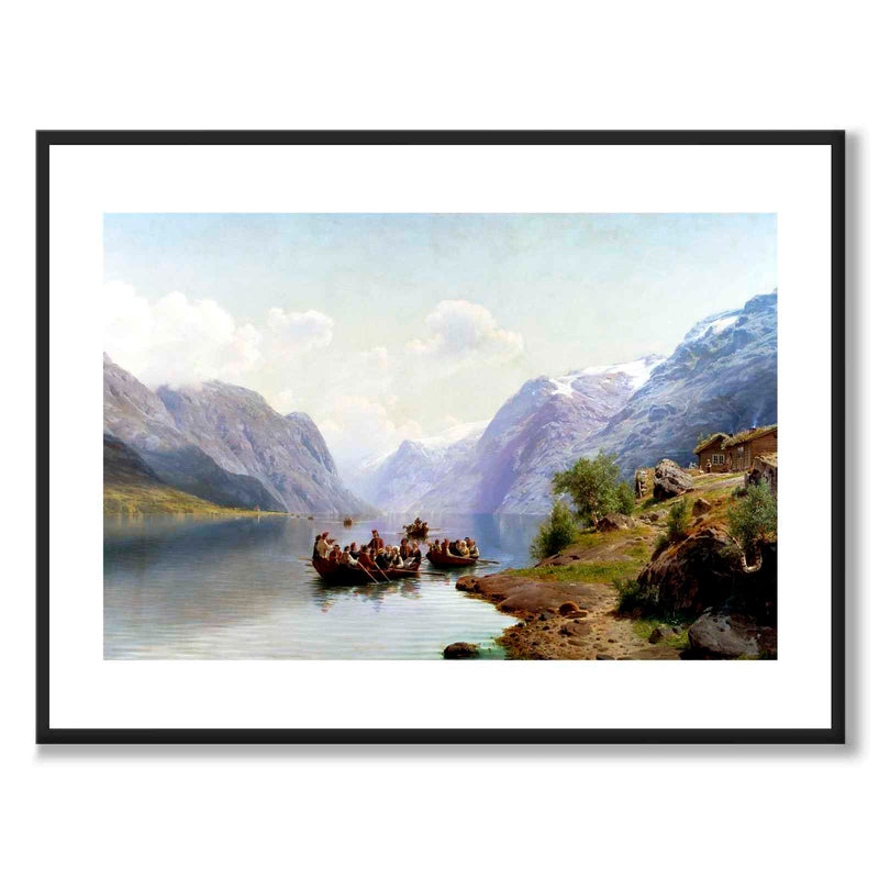 Bridal Escort on the Hardanger Fiord - Poster
