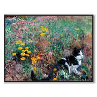 Cat on a Flowery Meadow - Poster
