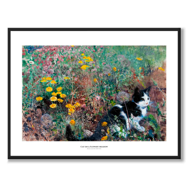 Cat on a Flowery Meadow - Poster