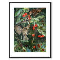 Sparrows in a Cherry Tree - Poster