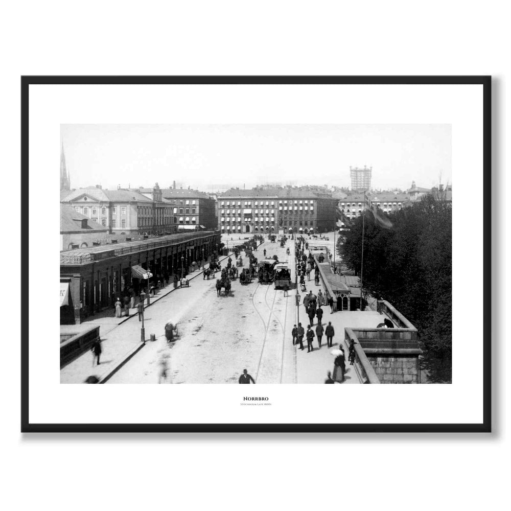 Norrbro, Stockholm som historisk Stockholmsposter från Historly – med vit kant och titel