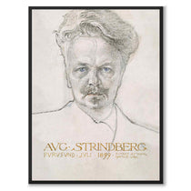 August Strindberg as an art poster from Historly – full image without white border