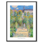 The Artist's Garden at Vétheuil by Claude Monet as a poster for a children's room from Historly – with white border and title