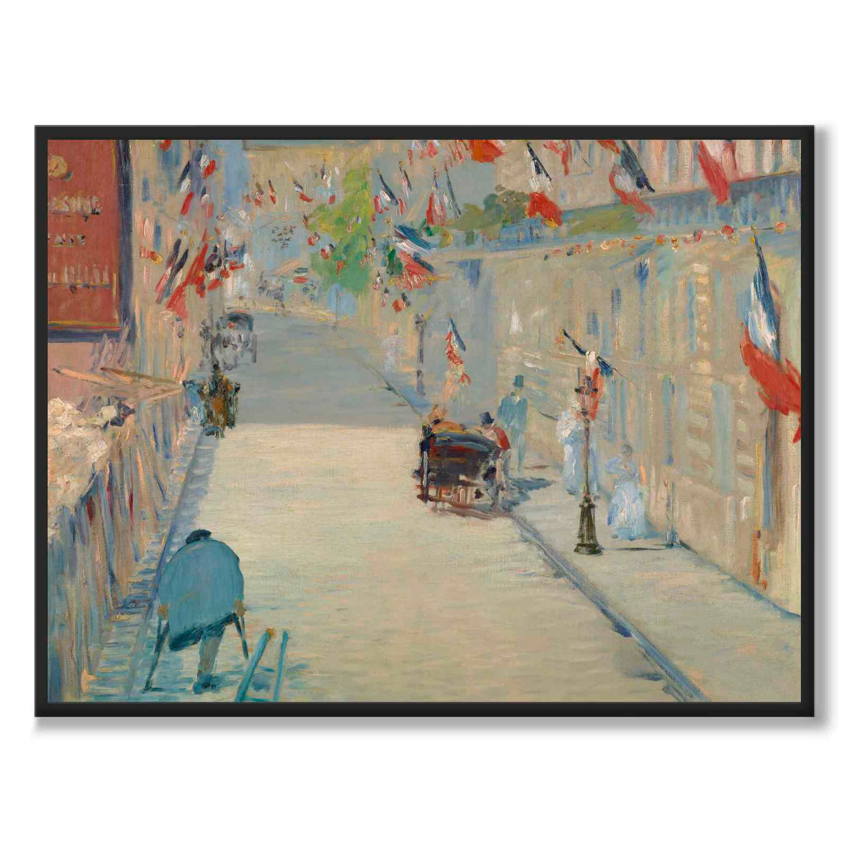 The Rue Mosnier with Flags - Poster