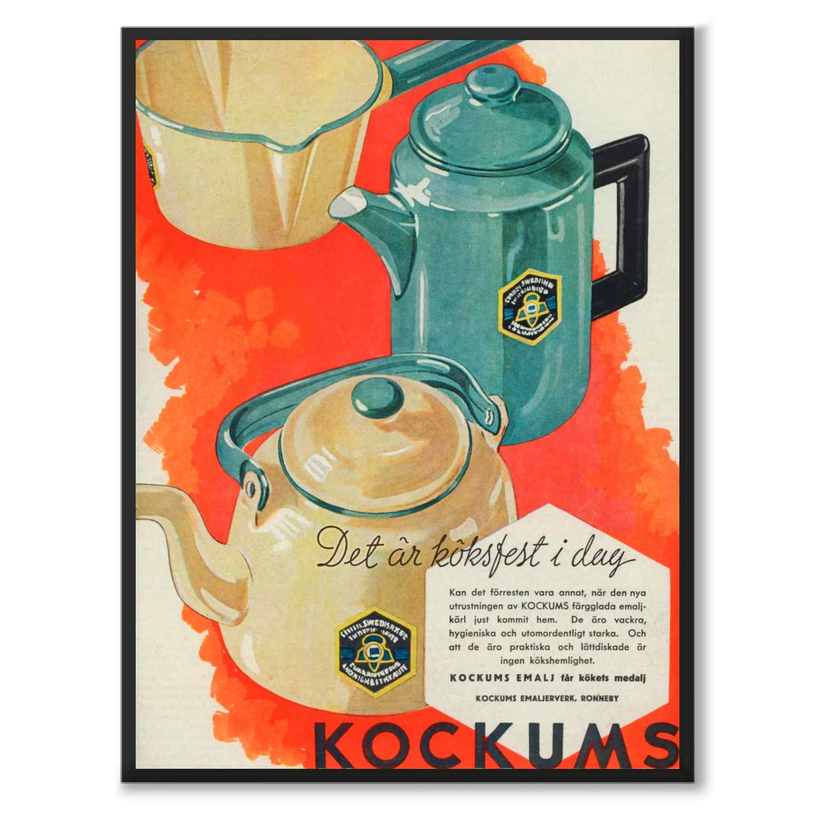 Vintage poster för köket - Retro reklam för Kockums 1940 – HISTORLY