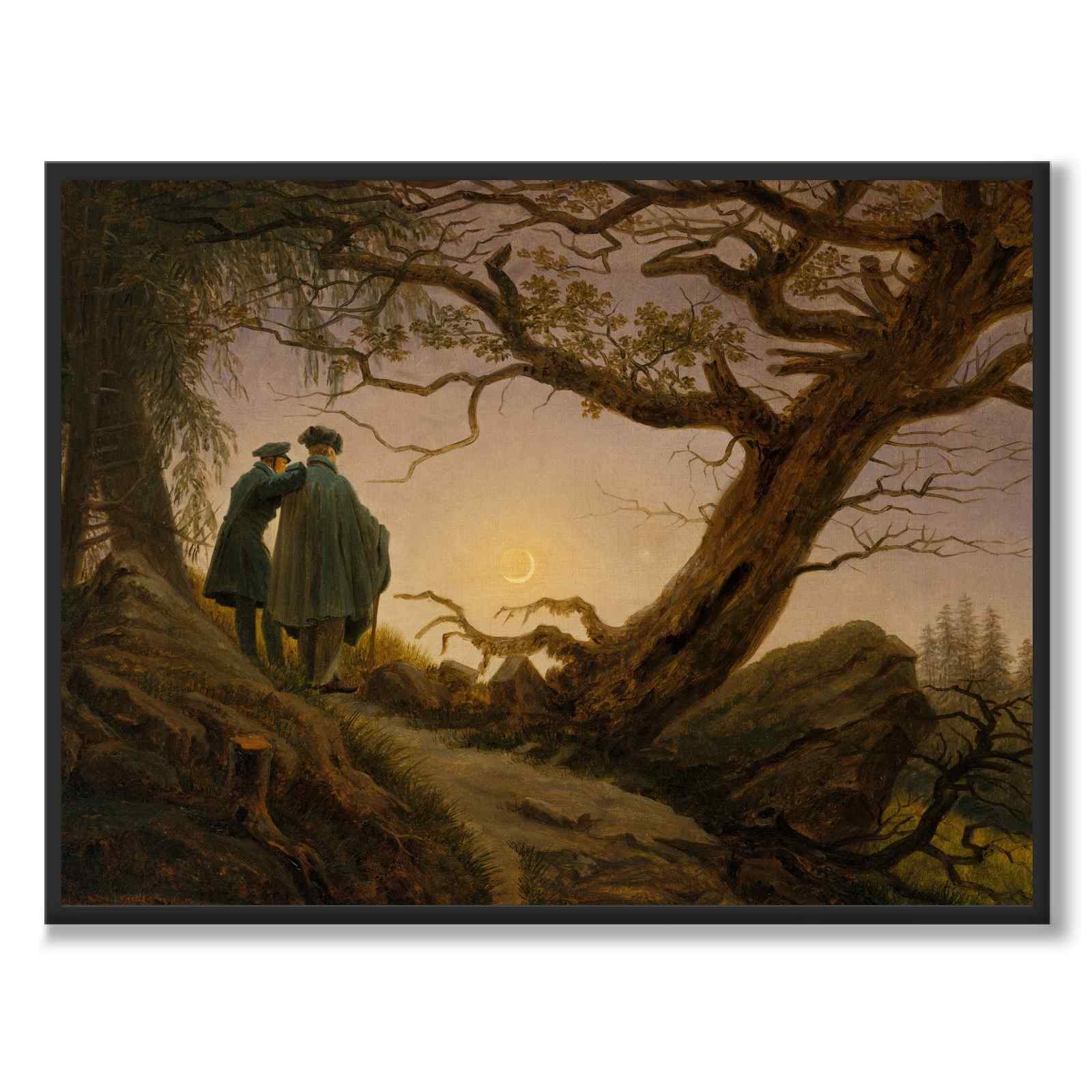 Two Men Contemplating the Moon - Poster