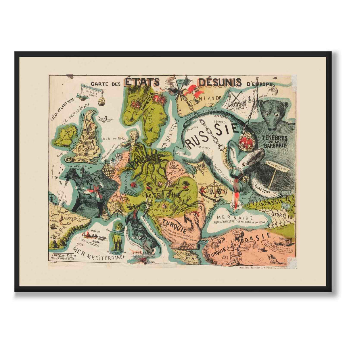 Carte des états désunis