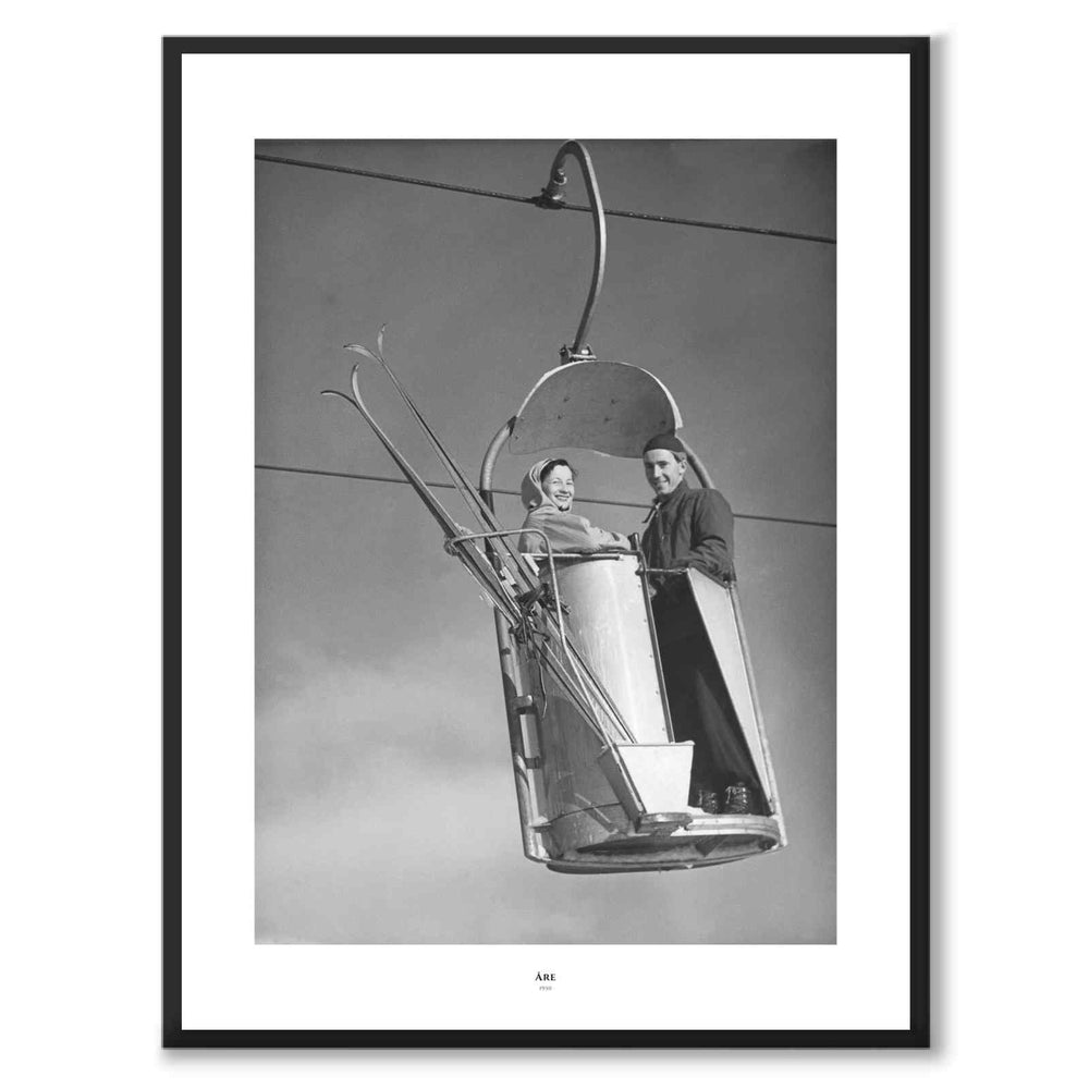 Åre 1950 som historiskt fotografi och poster från Historly – med vit kant och titel