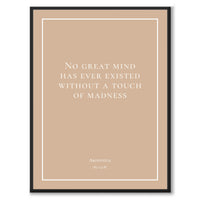 Aristotle - No great mind has ever existed without a touch of madness - Historly AB