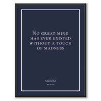 Aristotle - No great mind has ever existed without a touch of madness - Historly AB