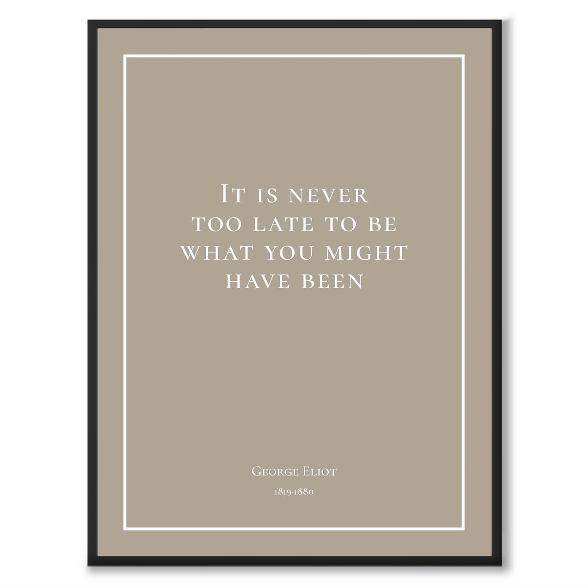 George Eliot - It is never too late to be what you might have been - Historly AB