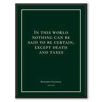 Franklin - In this world nothing can be said to be certain, except death and taxes - Historly AB