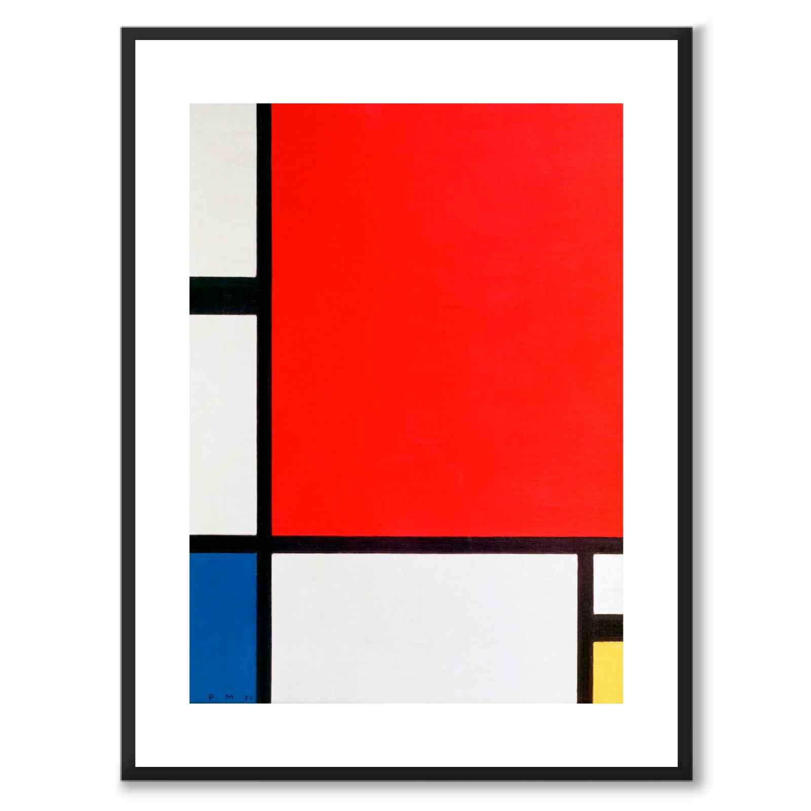 Composition with Red, Blue, and Yellow - Poster