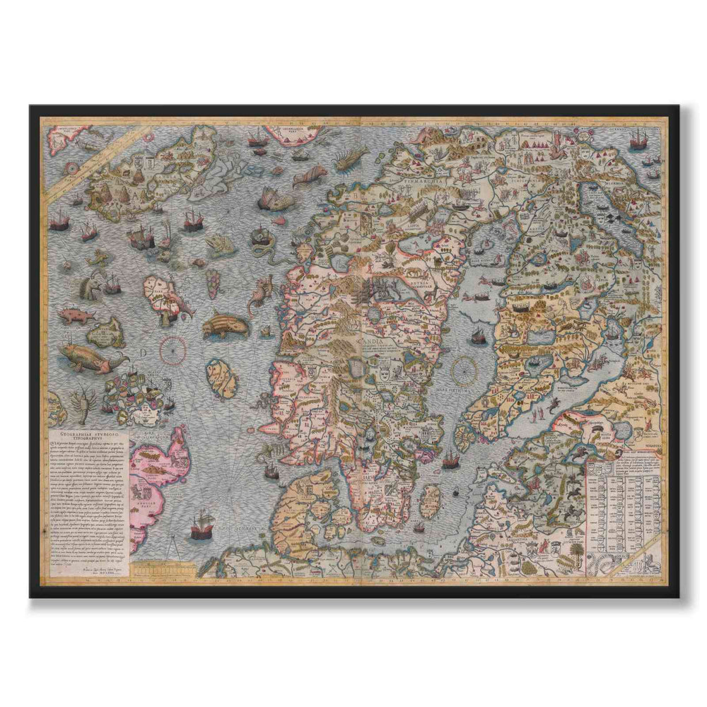 Carta Marina 1572 som historisk karta och poster från Historly – helbild utan vit kant