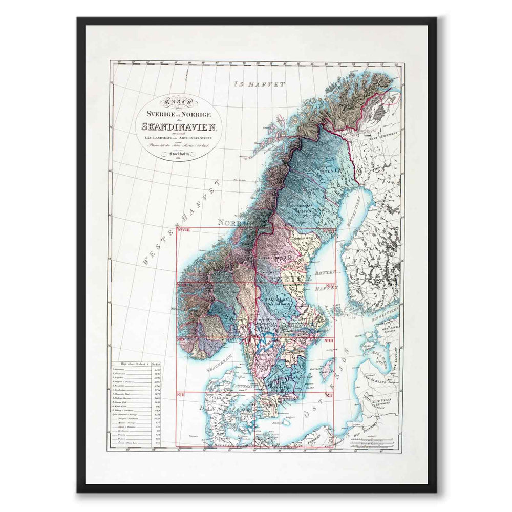 Scandinavia 1826 som historisk karta och poster från Historly – helbild utan vit kant
