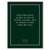 Confucius - Our greatest glory is not in never failing, but in rising every time we fall - Historly AB