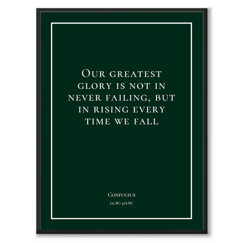 Confucius - Our greatest glory is not in never failing, but in rising every time we fall - Historly AB