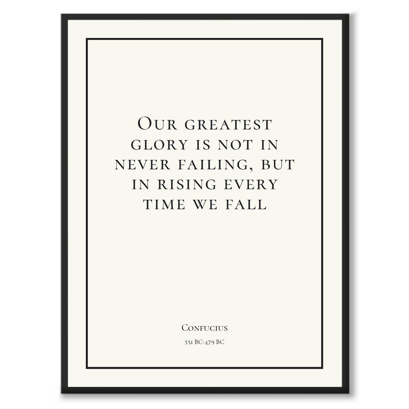 Confucius - Our greatest glory is not in never failing, but in rising every time we fall - Historly AB